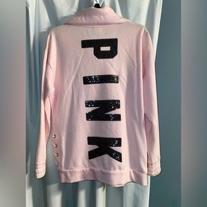 Pink quarter zip sweatshirt